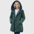 Women's Padded Winter Jacket – Warm Everyday Layer – Mörkgrön