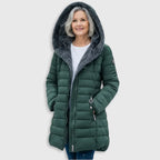 Women's Padded Winter Jacket – Warm Everyday Layer – Mörkgrön