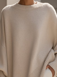 Women's Oversized Wool Jumper – Asymmetric Hem