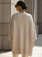 Women's Oversized Wool Jumper – Asymmetric Hem