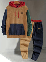 Men's Colour Block Hooded Two-Piece Lounge Set