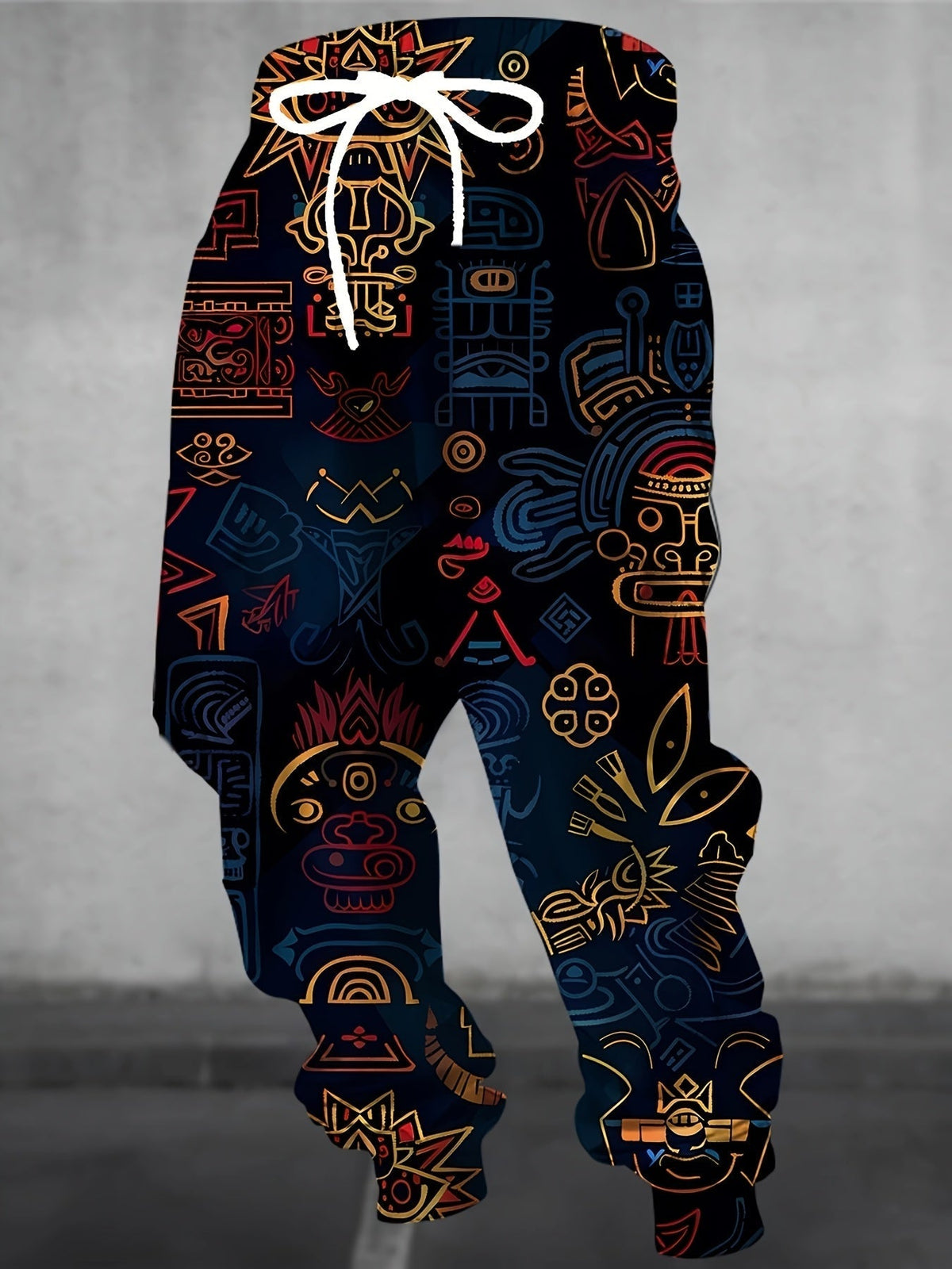 Men's Printed Joggers – Navy & Gold
