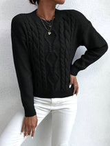 Women's Chunky Cable Knit Jumper – Drop Shoulder