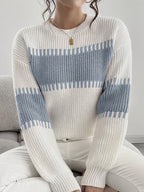 Women's Colour Block Striped Jumper – Drop Shoulder