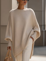 Women's Oversized Wool Jumper – Asymmetric Hem