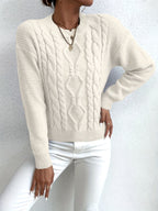 Women's Chunky Cable Knit Jumper – Drop Shoulder