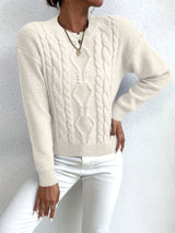 Women's Chunky Cable Knit Jumper – Drop Shoulder