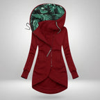 Women's Elegant Coat – Casual Wear, Office Style – Burgundy