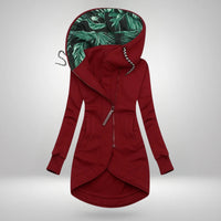 Women's Elegant Coat – Casual Wear, Office Style – Burgundy