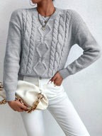 Women's Chunky Cable Knit Jumper – Drop Shoulder