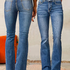Women's Classic Flared Jeans – Stretch Denim – Light Blue