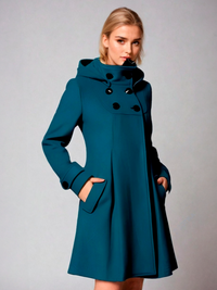Women's A-Line Funnel Neck Coat