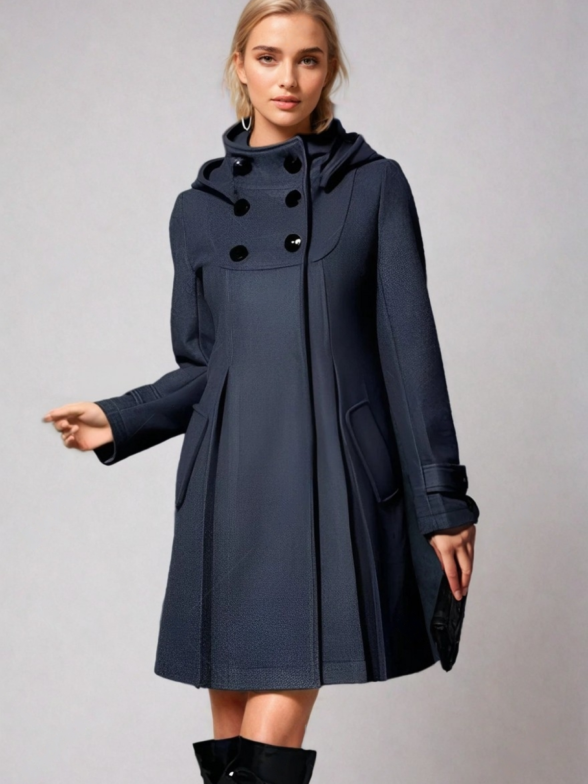 Women's A-Line Funnel Neck Coat