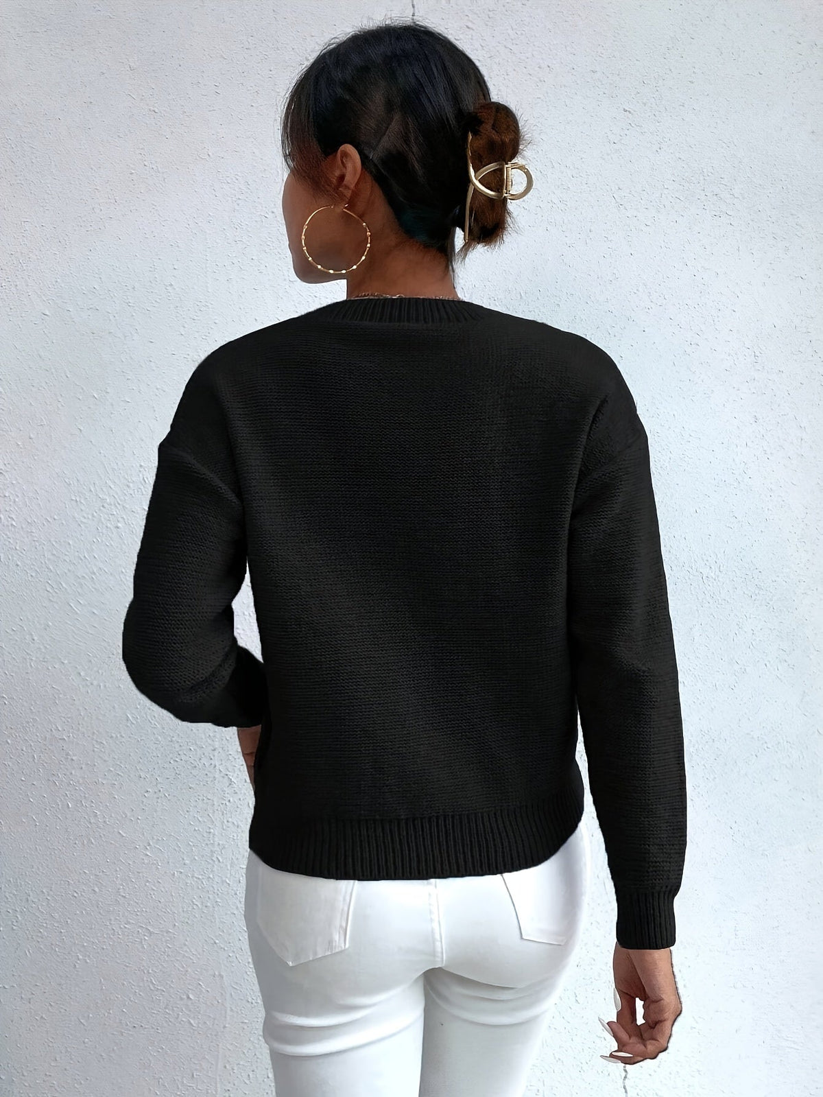 Women's Chunky Cable Knit Jumper – Drop Shoulder