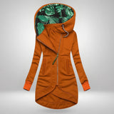 Women's Elegant Coat – Casual Wear, Office Style – Orange