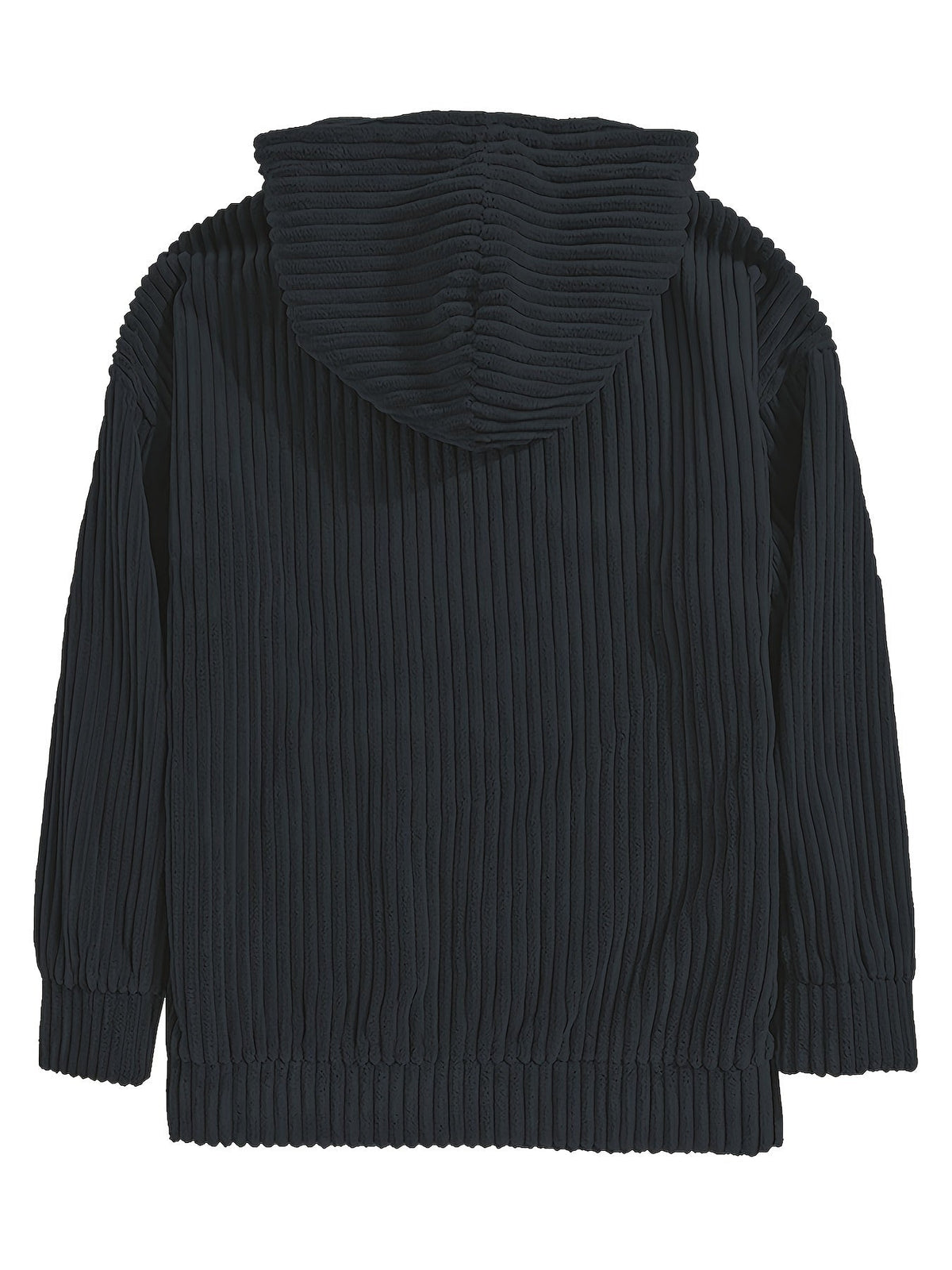 Unisex Ribbed Pullover Hoodie – Relaxed Fit