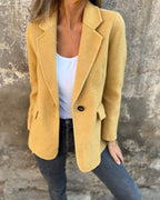 Women's Classic Blazer – Office & Casual – YELLOW