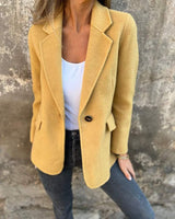 Women's Classic Blazer – Office & Casual – YELLOW