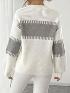Women's Colour Block Striped Jumper – Drop Shoulder