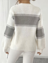 Women's Colour Block Striped Jumper – Drop Shoulder
