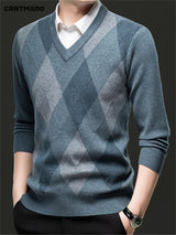 Men's Argyle V-Neck Jumper