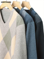 Men's Argyle V-Neck Jumper