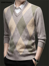 Men's Argyle V-Neck Jumper