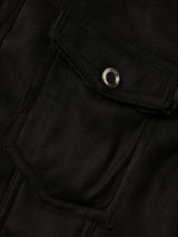 Men's Black Fleece-Lined Trucker Jacket