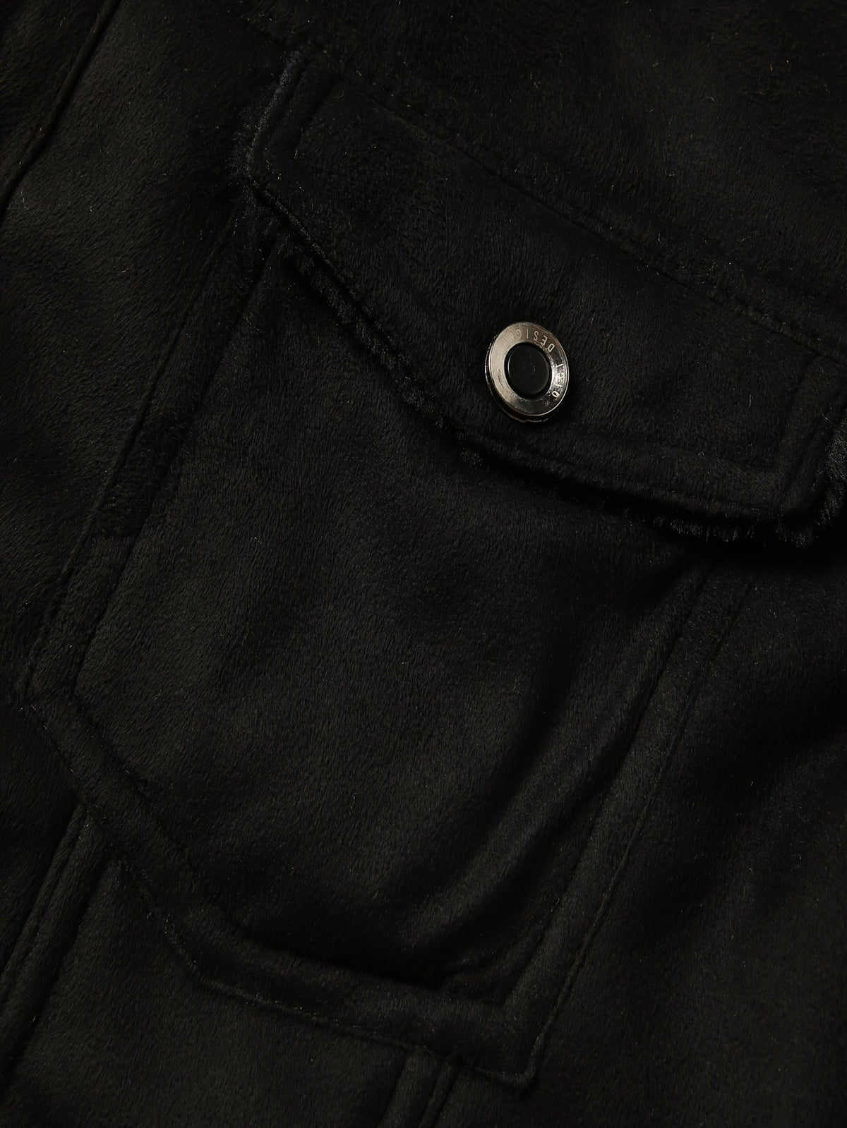 Men's Black Fleece-Lined Trucker Jacket