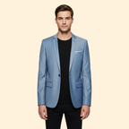 Men's Single-Button Lined Blazer – Office & Casual – Blue