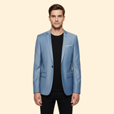 Men's Single-Button Lined Blazer – Office & Casual – Blue