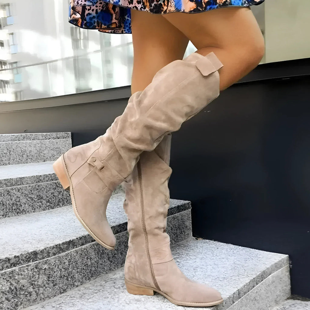 Women's Tall Boots – Office & Casual – BEIGE