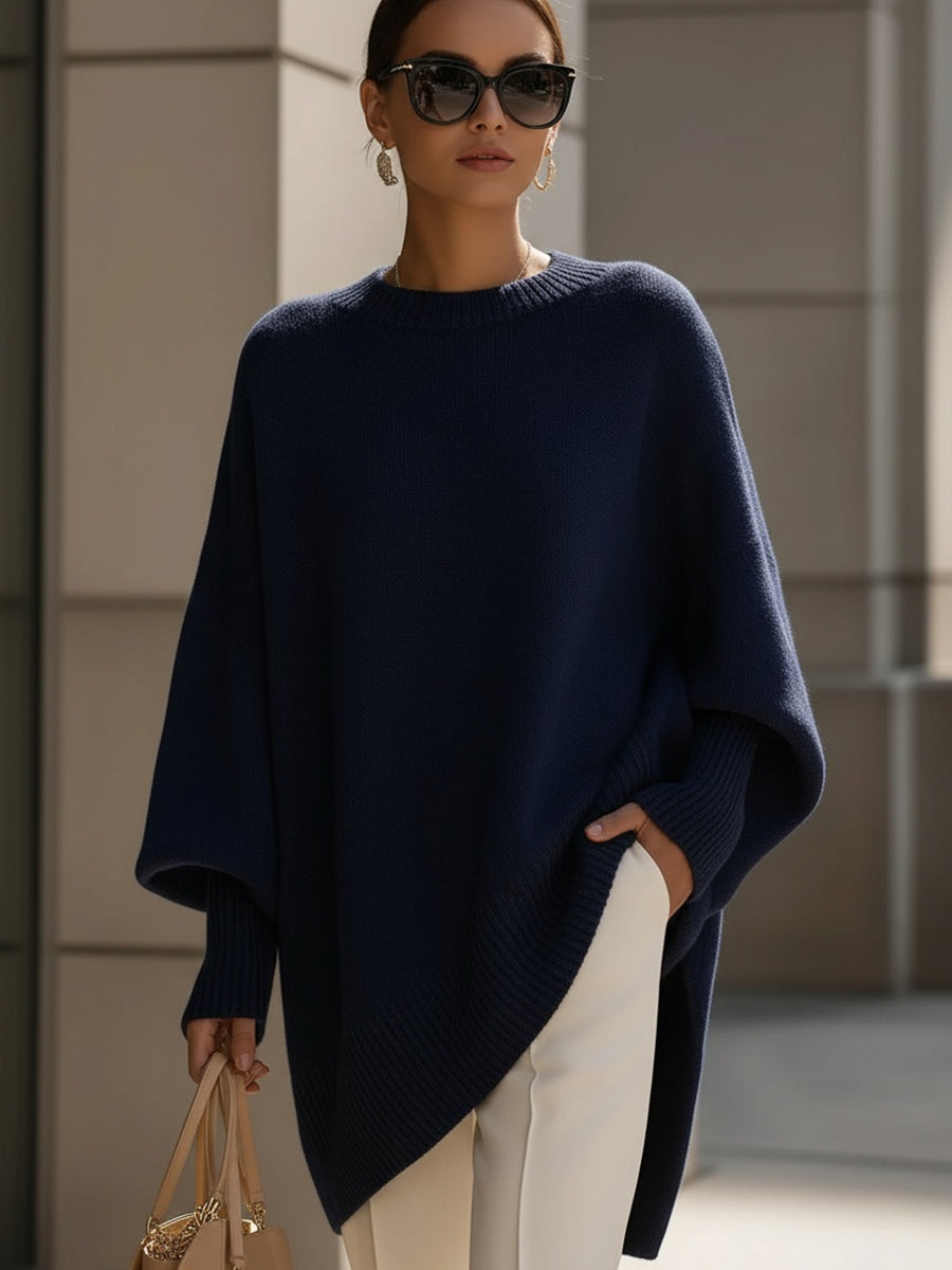 Women's Oversized Wool Jumper – Asymmetric Hem