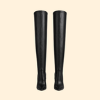 Women's Black Knee-High Boots with Zip