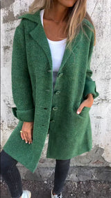 Women's Lapel Collar Button Blazer – Green