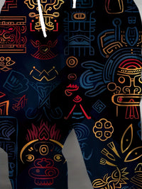 Men's Printed Joggers – Navy & Gold