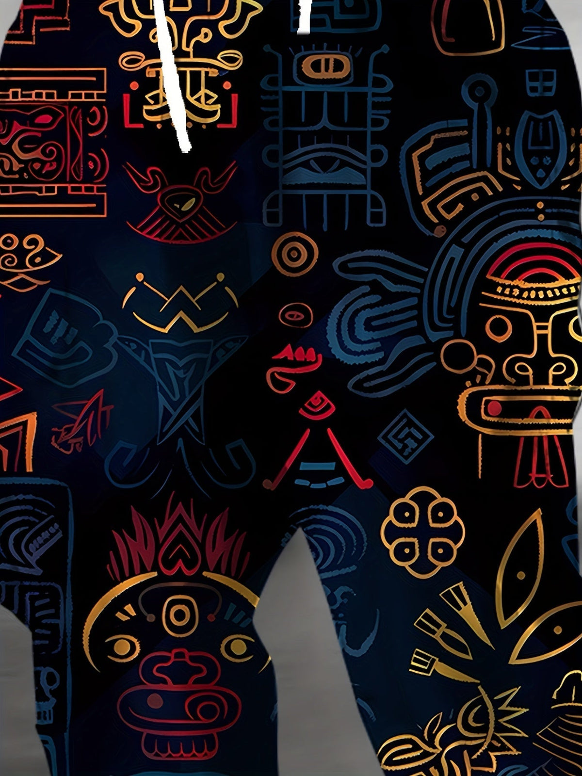 Men's Printed Joggers – Navy & Gold