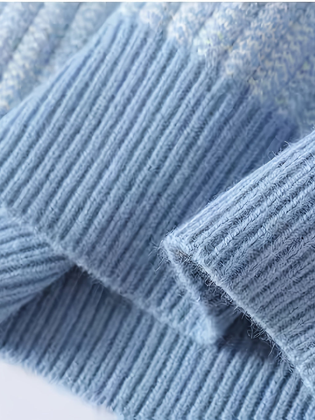 Men's Sky Blue Patterned Crew Neck Jumper