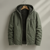 Men's Sherpa-Lined Canvas Jacket – Green