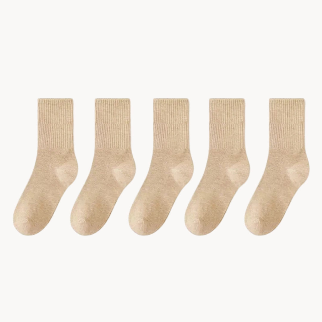 Unisex Cushioned Cotton Socks – Everyday Comfort – Beige