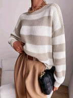 Women's Relaxed Striped Jumper – Drop Shoulder