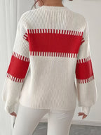 Women's Colour Block Striped Jumper – Drop Shoulder