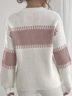 Women's Colour Block Striped Jumper – Drop Shoulder