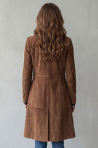 Women's Longline Vintage Suede-Finish Coat