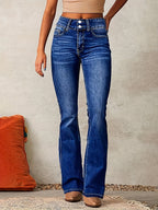 Women's Classic Flared Jeans – Stretch Denim