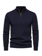 Men's Quarter-Zip Stand Collar Jumper