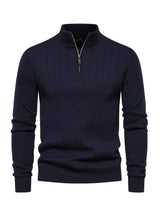 Men's Quarter-Zip Stand Collar Jumper