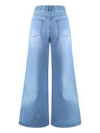 Women's High-Waisted Wide-Leg Stretch Trousers