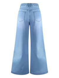 Women's High-Waisted Wide-Leg Stretch Trousers
