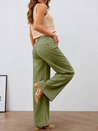 Women's High-Waisted Wide-Leg Stretch Trousers